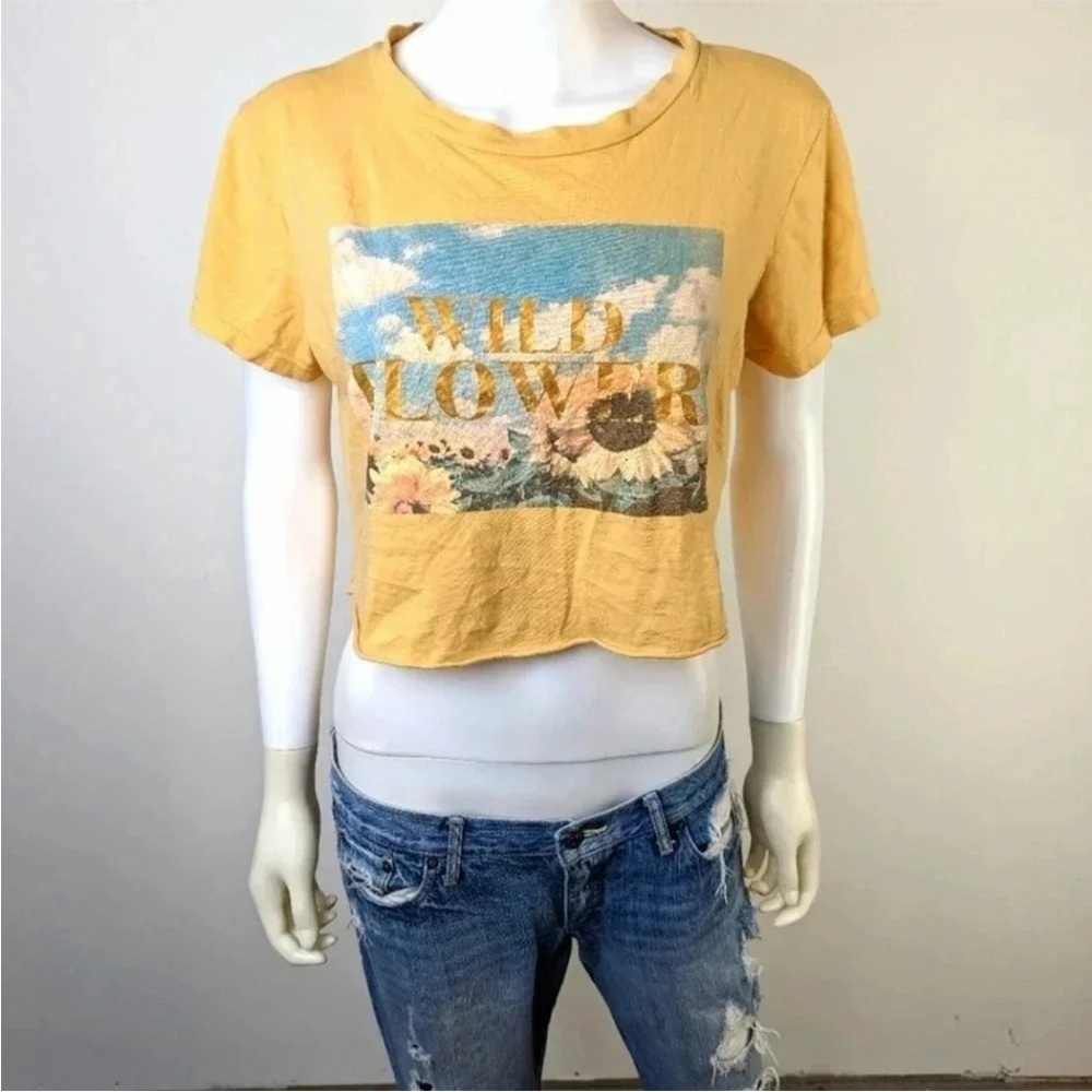 Yellow Wildflower Graphic Crop Top